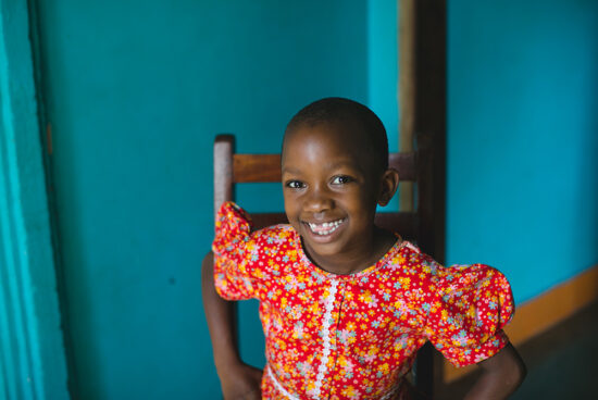 Uganda child smiling at the camera