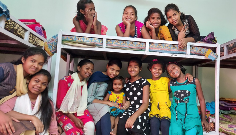 A group of children on bunk beds at Bethel Ministries