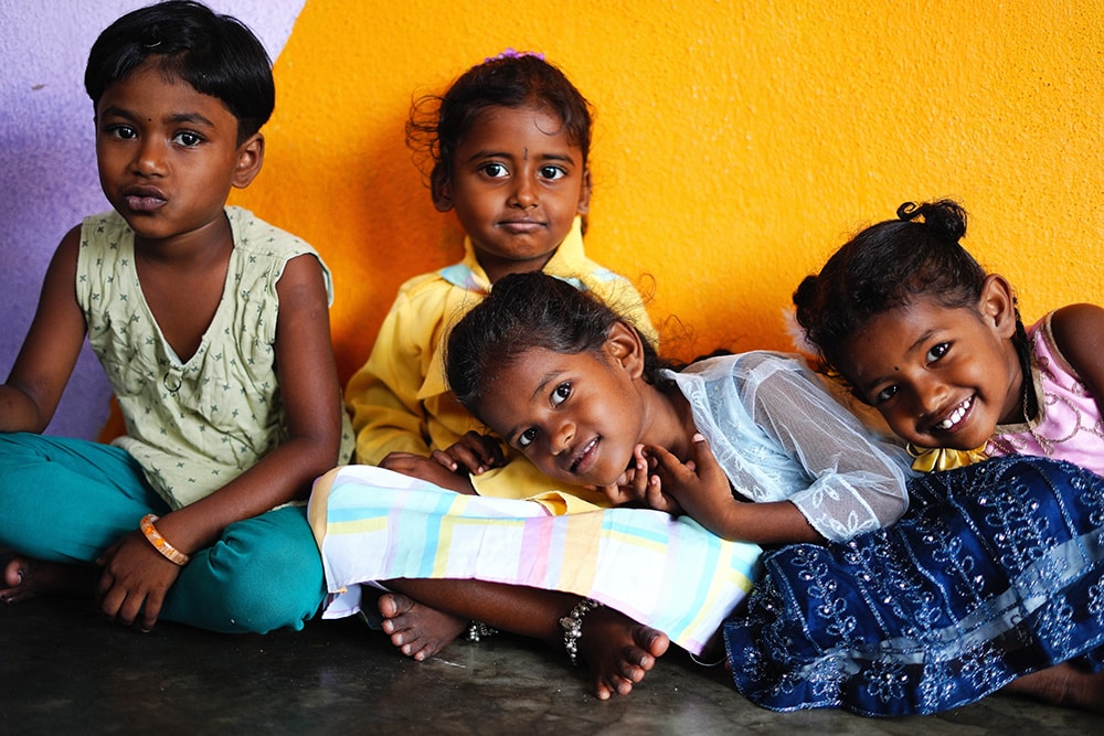 group of friends at the Irula Children's Center